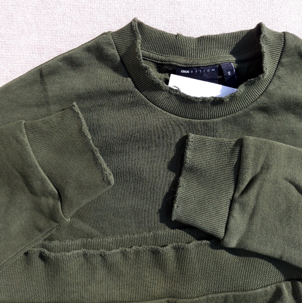 *SOLD* Asos Distressed Olive Green Sweater